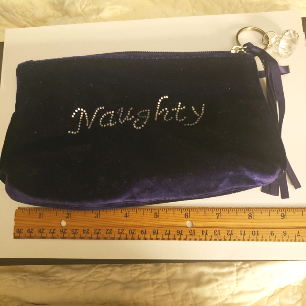 Naughty/Nice Purple Velvet Bag
